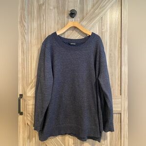 BloomChic Cozy Blue Twist Back Sweater